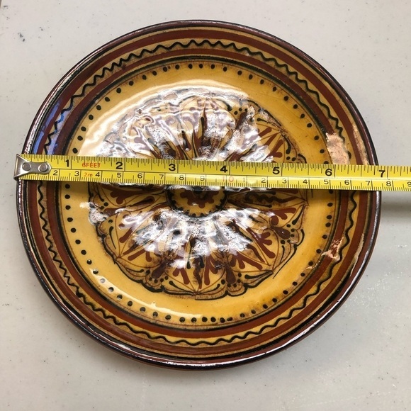 Polished folk Art/pyrography/decorative wall plate/great for gallery wall/c pics - Picture 5 of 7